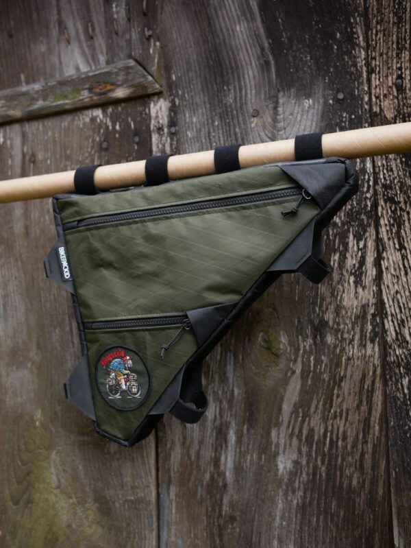 bolsa de cuadro doble cremallera verde